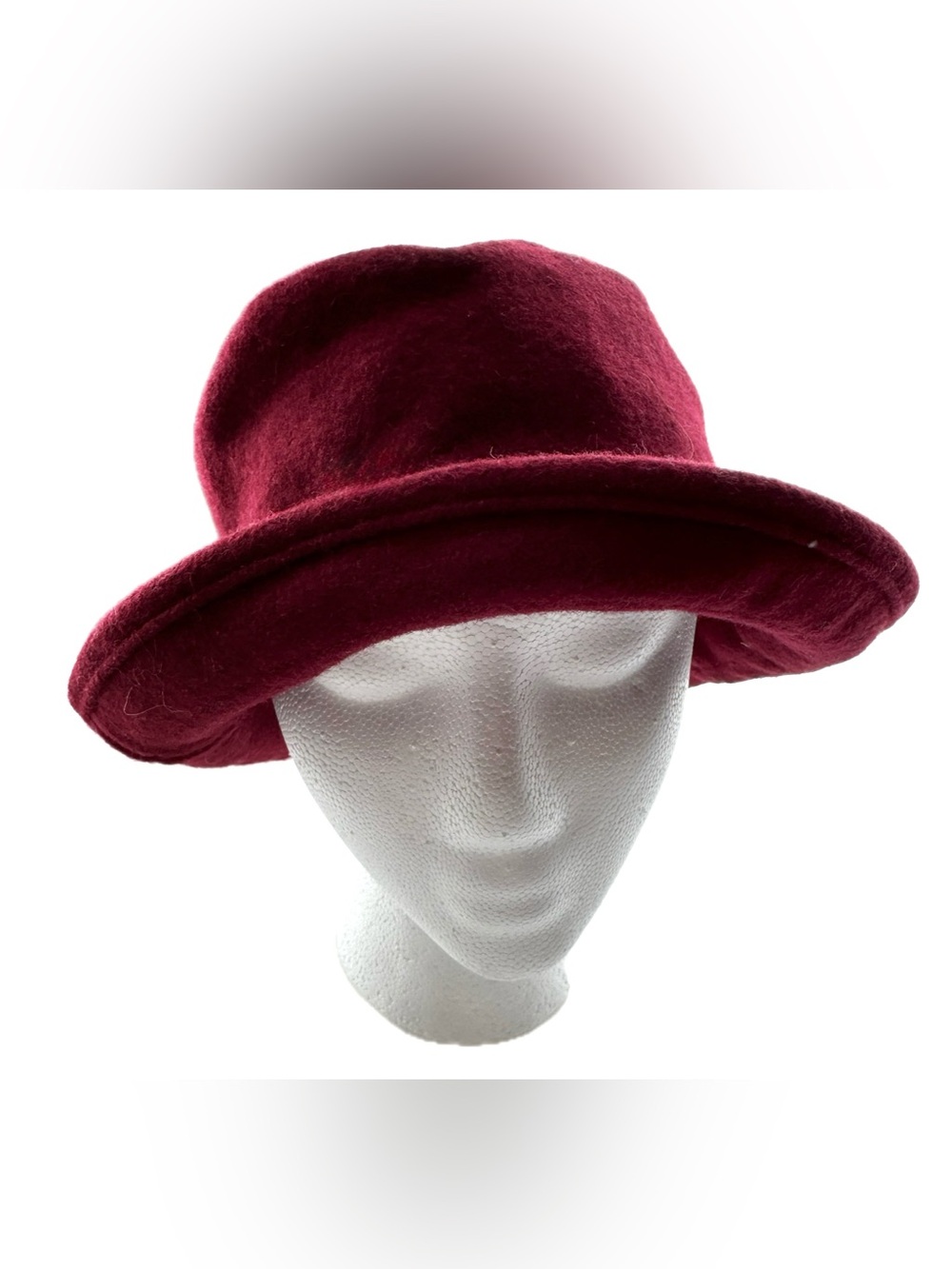 Vintage Eddie Bauer Burgundy Wool Blend Cloche Hat
